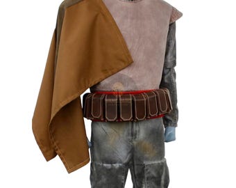 Handmade Boba Fett Leather Belt and Shoulder Cape Cosplay