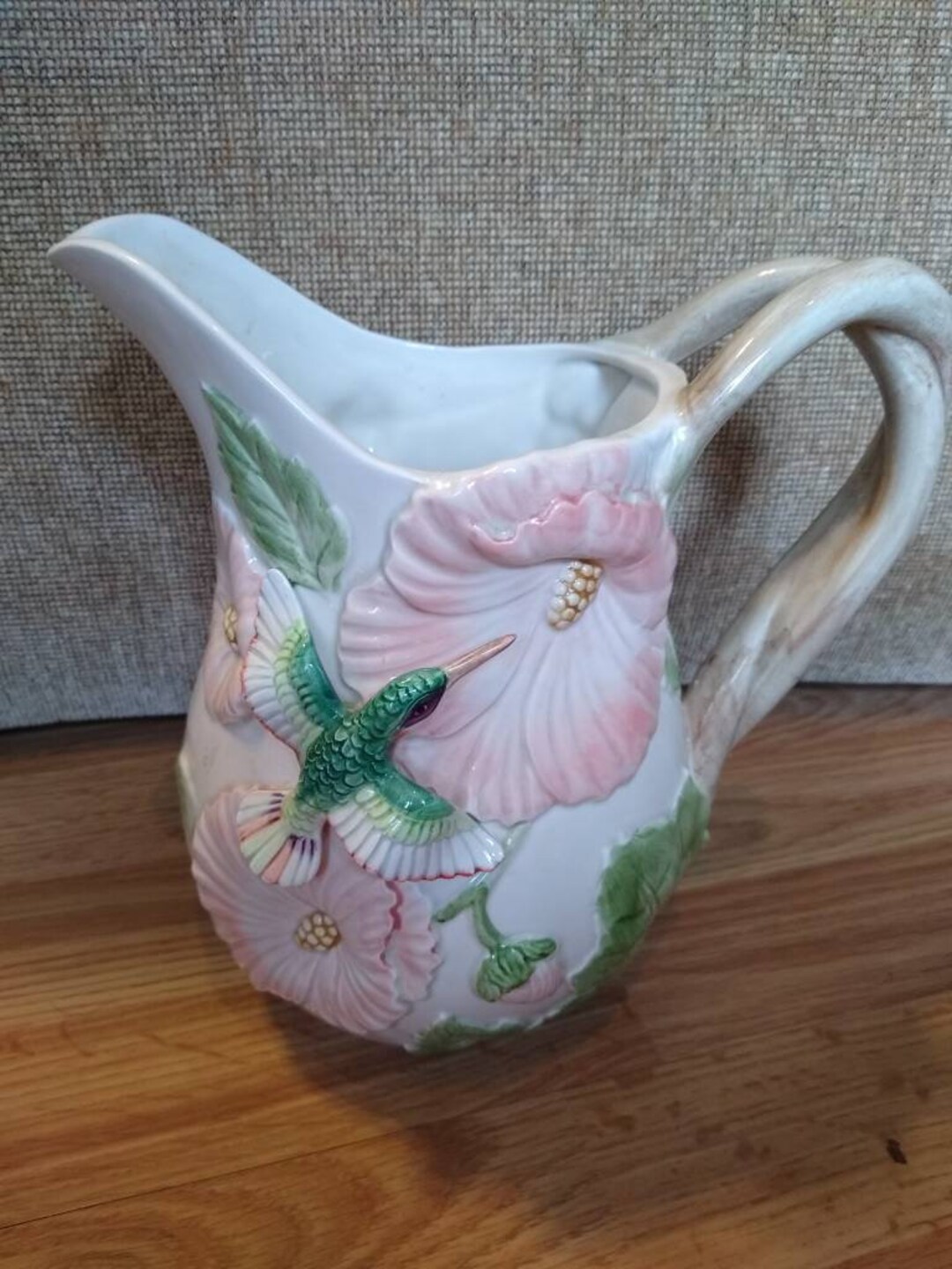 Vintage Fitz and Floyd 1987 Hummingbird Pitcher Large Two - Etsy