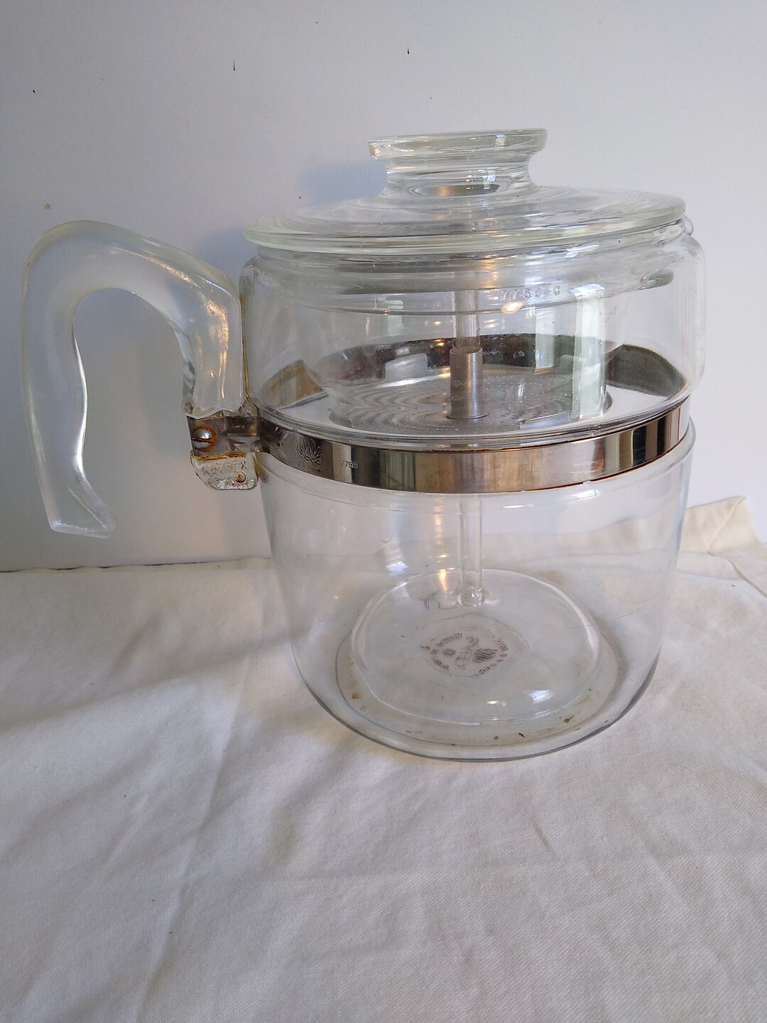 Vintage Pyrex Clear Glass Double Boiler 6283 With Lid Stovetop Etsy