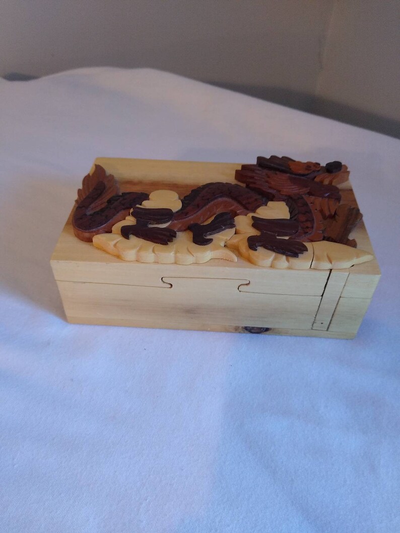 Carver Dan's Wooden Dragon Puzzle Box Made in Vietnam Etsy