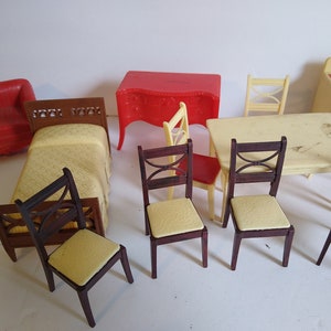 Lot Vintage Renwal Dollhouse Furniture Chairs Living Room Kitchen Bathroom Etc 1950s Mid Century MCM image 6