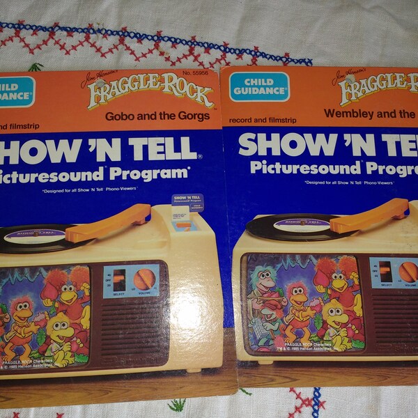 Vintage Show N Tell Fraggle Rock Muppets Phonoviewer 1980's Retro TV Television Toys Lot