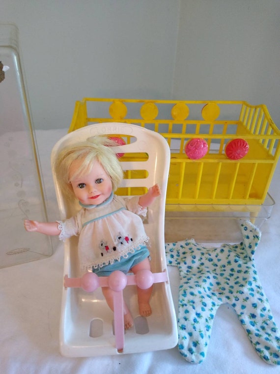Vintage Topper Doll Suzy Cute Small Baby Doll in Crib and Case Etsy