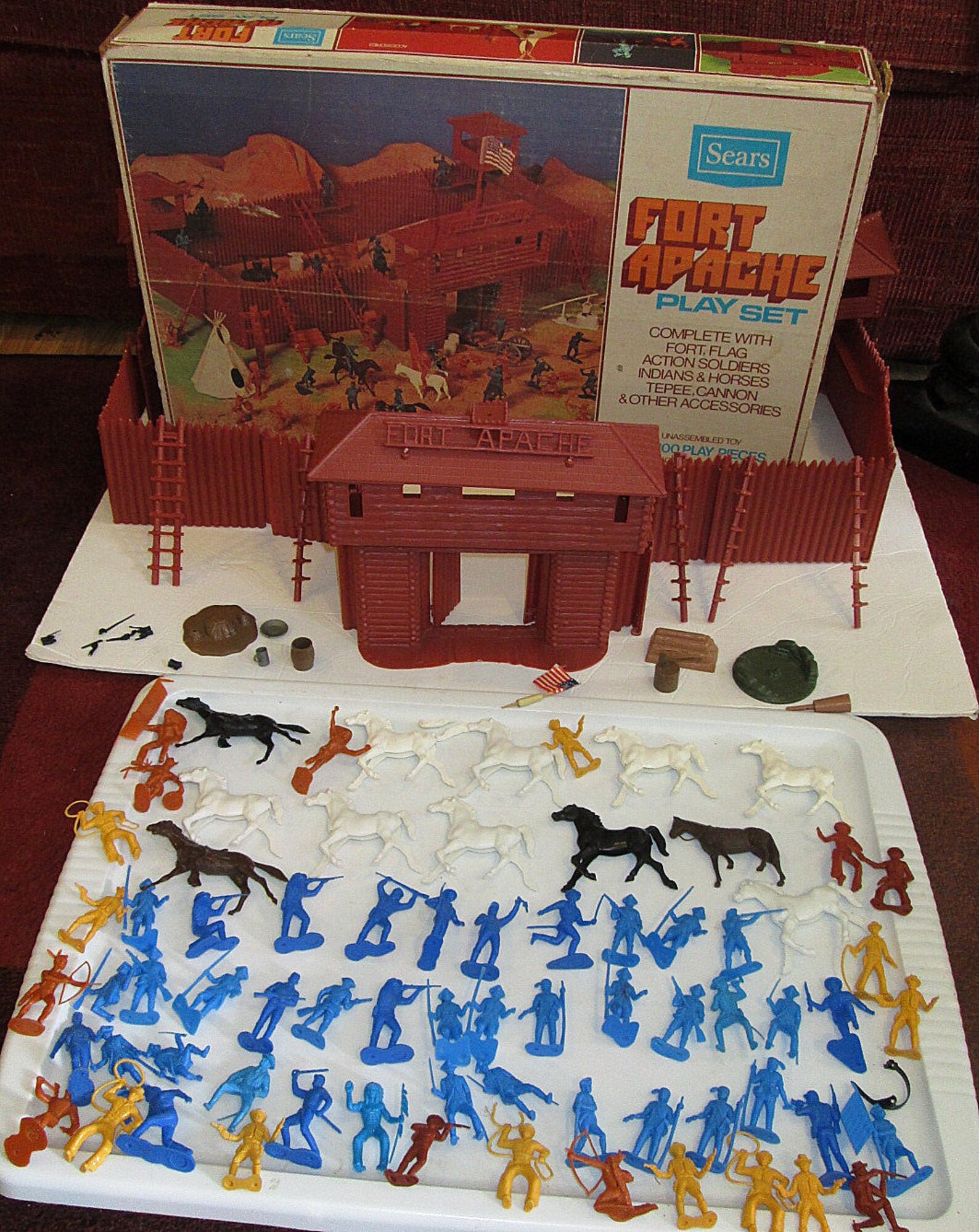 Marx Fort Apache Playset In Box Sears Exclusive Toy 1970's Etsy