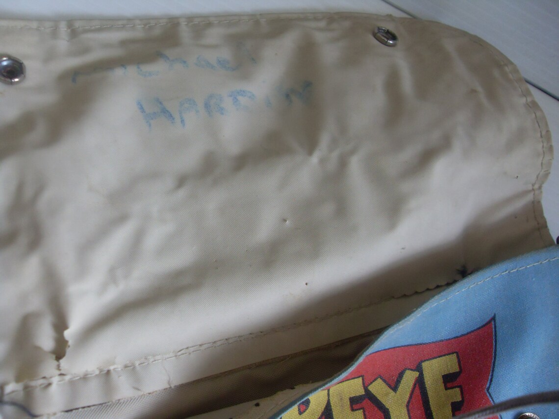 Vintage 1978 Popeye Nap Sack Backpack Child's School Bag Etsy