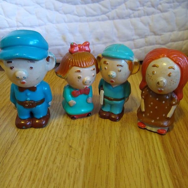 Vintage Buddy L Figures Toy Little People Bus Figures Set of Four 1970's Toys