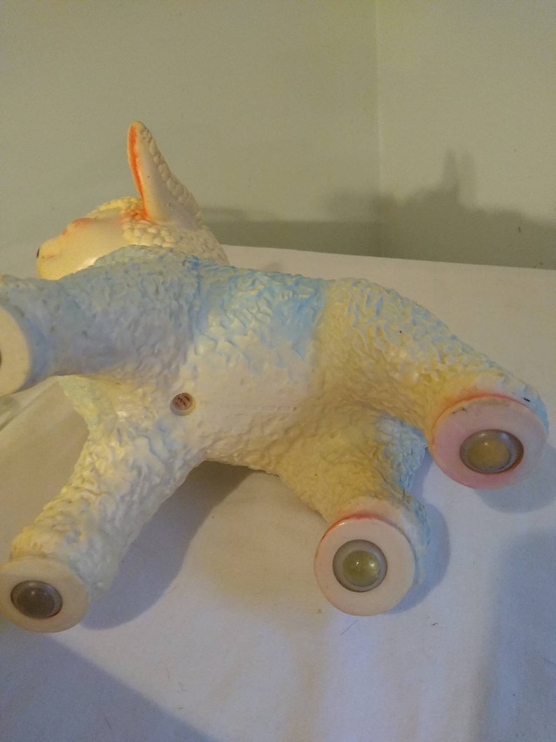 Vintage Sun Rubber 1961 Squeak Toy Lamb With Swivel Head and Etsy