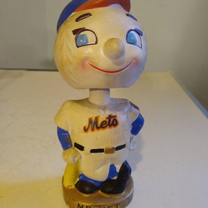 Vintage Mr Met Mets Bobblehead Toy Bank 1960's Vintage 