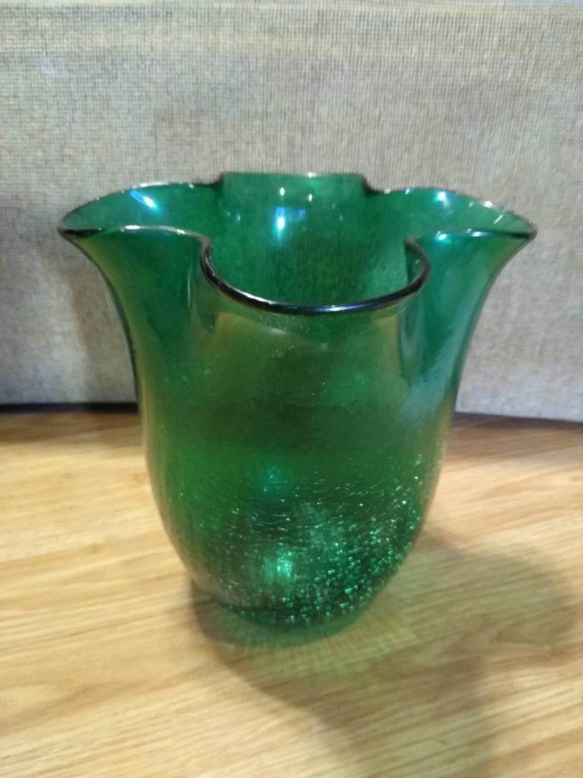 Blenko Glass Green Crackle Vase 404S 9 Inches Tall Very Etsy