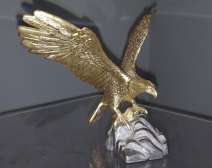 Vintage Carver E. Tripp Pewter Eagle Sculpture 2324B Bald Eagle