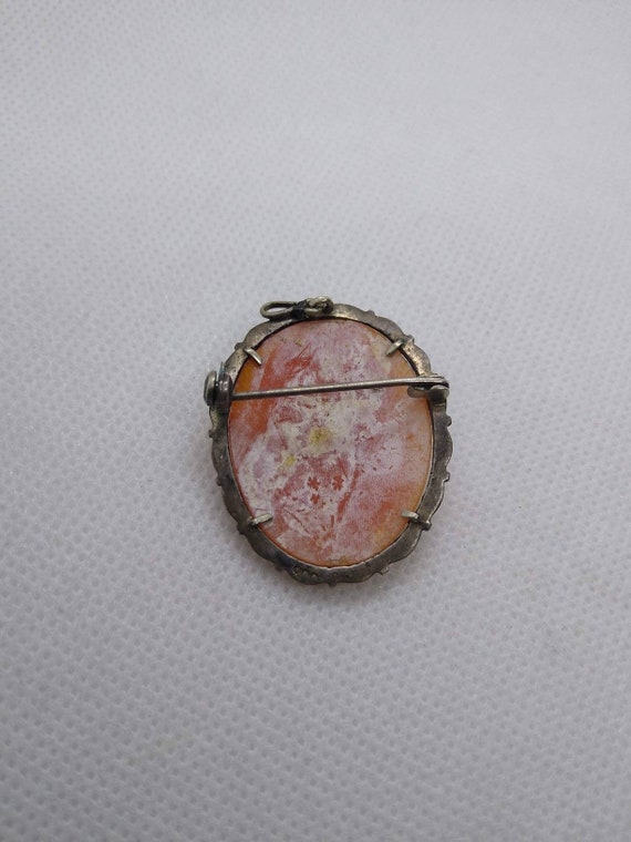 Lovely Antique Cameo Brooch 800 Silver Edwardian … - image 3