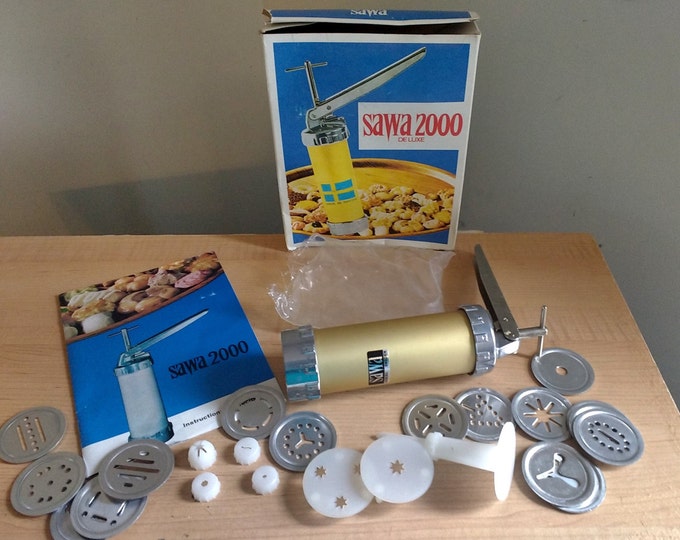 Vintage Sawa 2000 Swedish Cookie Press Sweden Complete With 16 Etsy