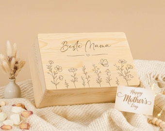 Erinnerungskiste Muttertag, Beste Mama, Holzkiste für Mama, Aufbewahrungsbox, Erinnerungsbox Mother's Day, Geschenkidee für Mutti, Omatag