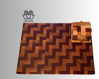 Tabla de cortar de veta final única con un ligero defecto en el diseño... míralo de cerca