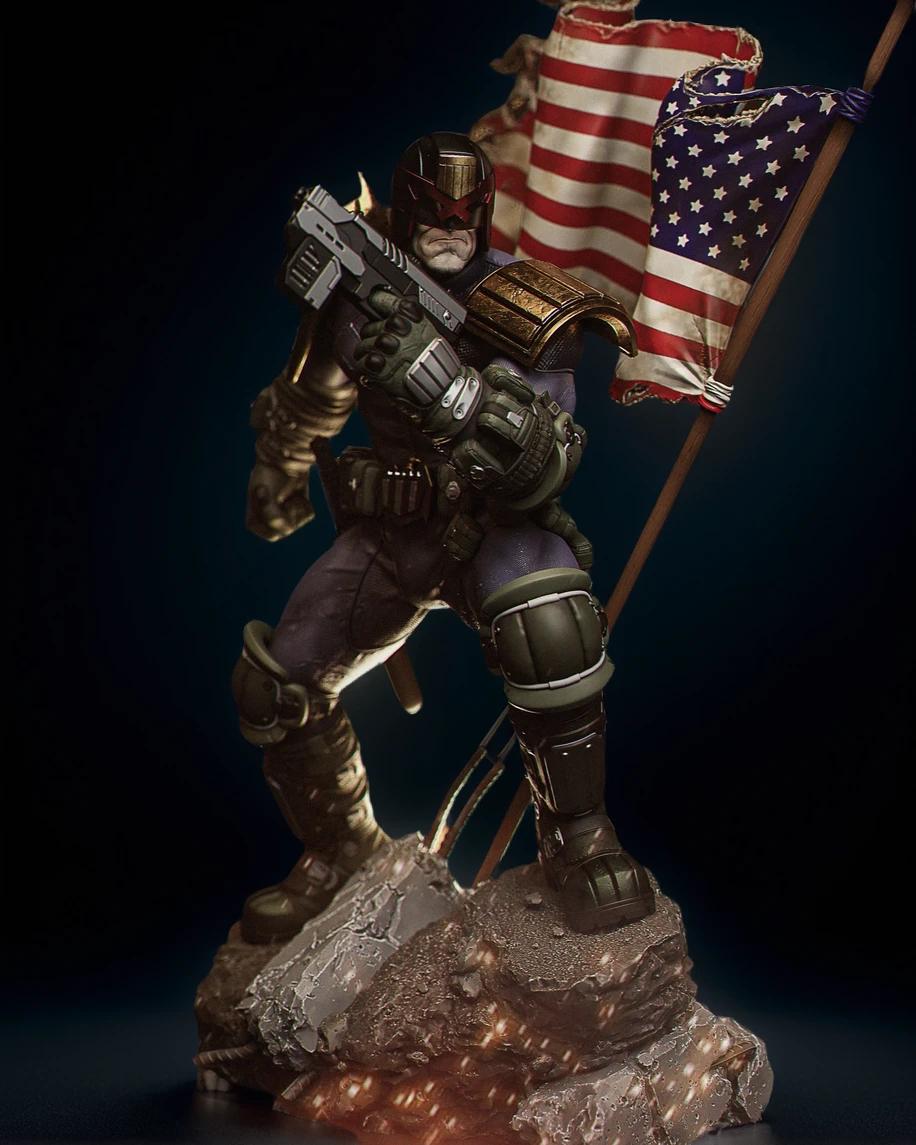 Judge Dredd Stl· 3D Datei Für 3D-Druck·Cults