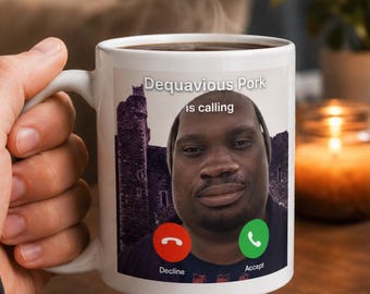 Taza con el meme de Dequavious Pork / Taza de café de John Pork (11 oz, 15 oz)