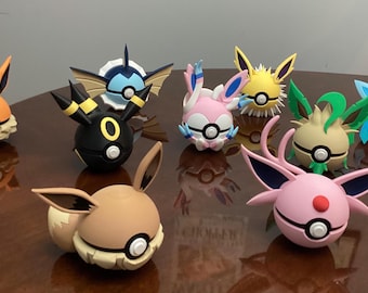 3D Printed Pokeballs Ultimate Eeveelution Pack | Custom Display Pokeballs