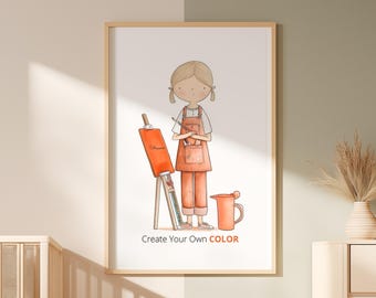 Kleiner Künstler Druck, Nordische Mädchen Karriere Kunst, Montessori Dekor (Digitaler Download)