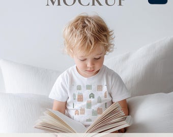 Kleinkind T-shirt Mockup Bundle, Lifestyle flach legen (digitaler Download)