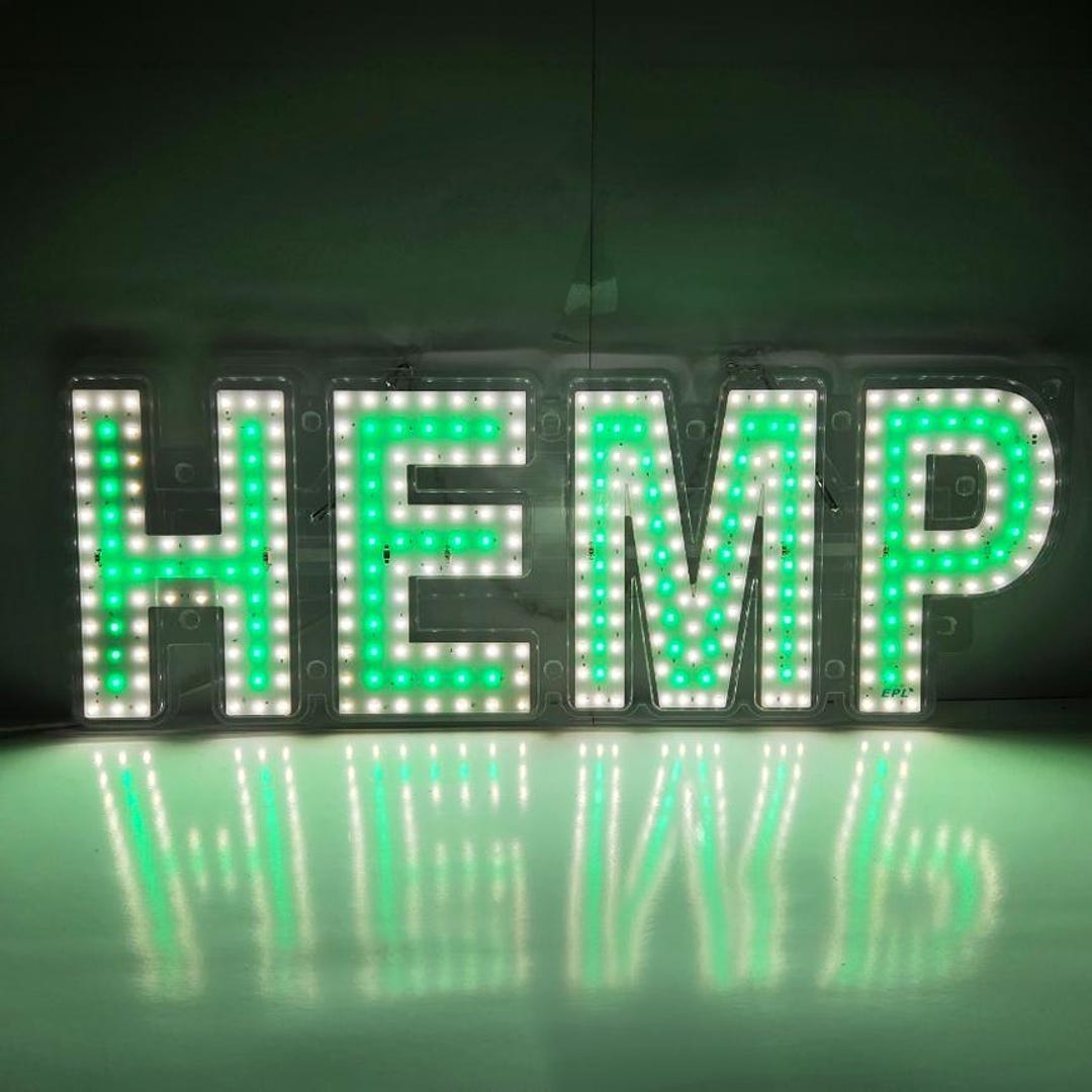EPL HEMP Green, Led 2G Blinking Sign, Eye-catching, Super Bright, 8