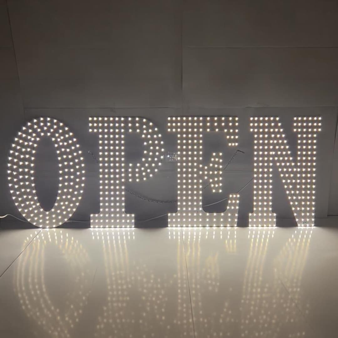EPL OPEN Warm White, LED 3G Sparkling Sign, Eye-catching, Super Bright ...