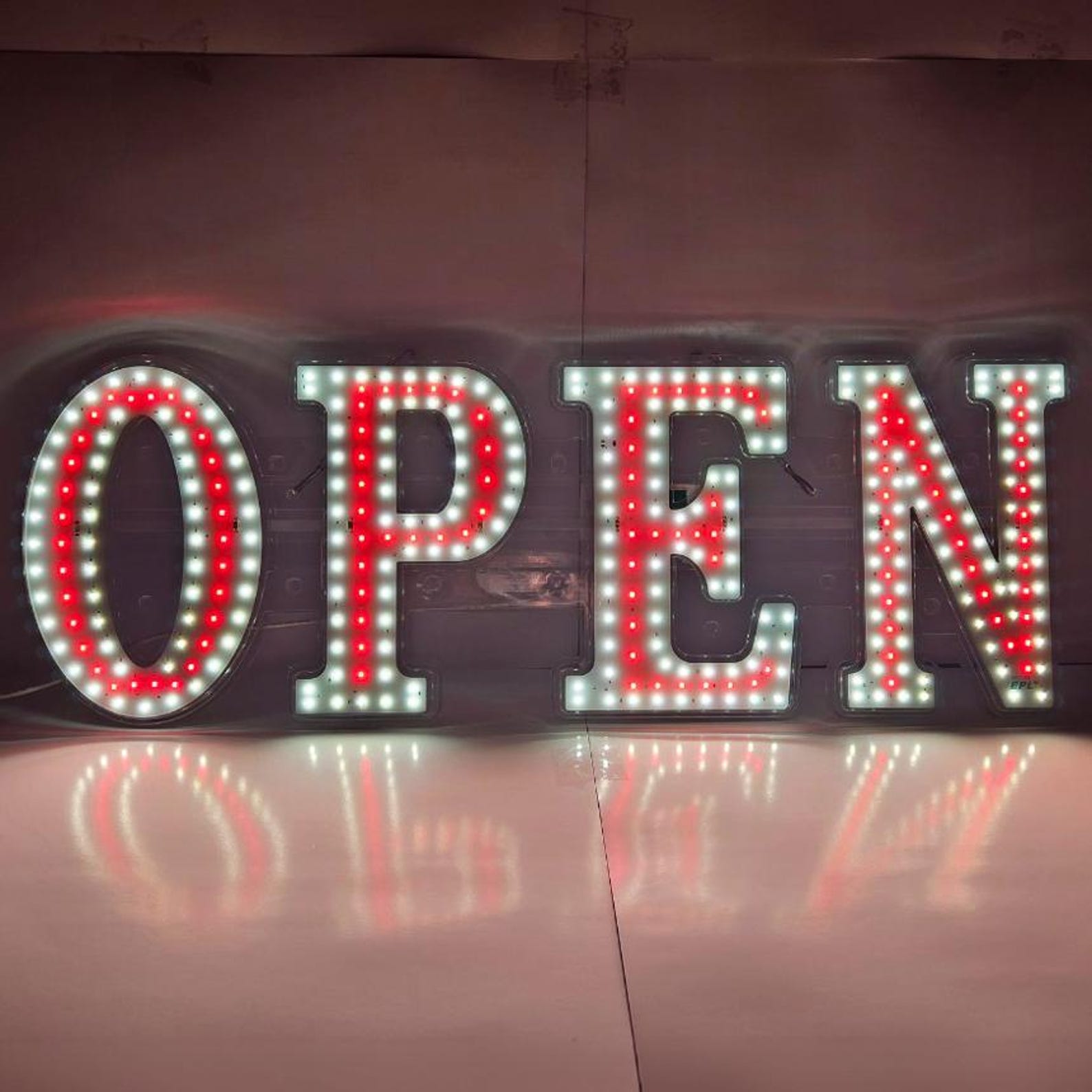 EPL OPEN Red, LED 2G Blinking Sign, Eye-catching, Super Bright, 10"x30 ...