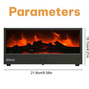 Essential Oil Diffuser Humidifier Modern Fireplace Style, Black, Ideal For Relaxation