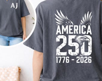 Custom Initial America 250 Year Shirt, Custom 250 Year Tee, Fourth of July 2026 Gift