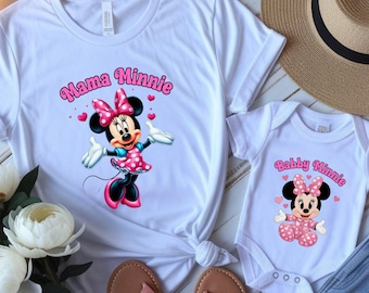 Mickey Minnie Family Matching Shirt, Mickey Minnie New Mom Dad T-Shirt, Daddy Mickey Mama Minnie Baby Mickey Tshirt