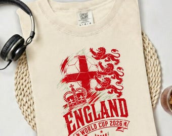 Vintage England World Cup 2026 Tshirt, England soccer tee, retro soccer top, England fan gift, Soccer Lover Sweat, Game Day Outfit