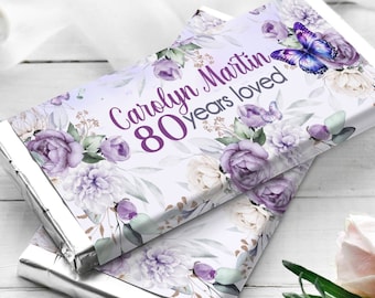 80th Birthday Favors Candy Bar Wrappers, Purple Floral Chocolate Bar Template, Editable Birthday Candy Wrapper, Printable Birthday Favors