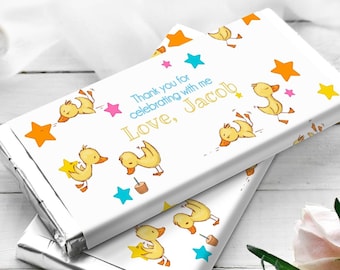 Duck Birthday Candy Bar Wrapper, Duck Party Candy Bar Wrappers, Boy Girl Duck Birthday Chocolate Bar label, Duck First Birthday Party Favor
