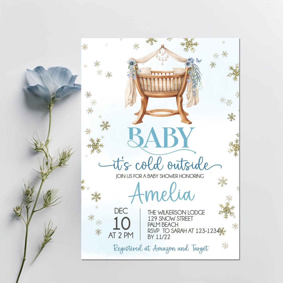Plantilla editable de invitación para baby shower con el mensaje