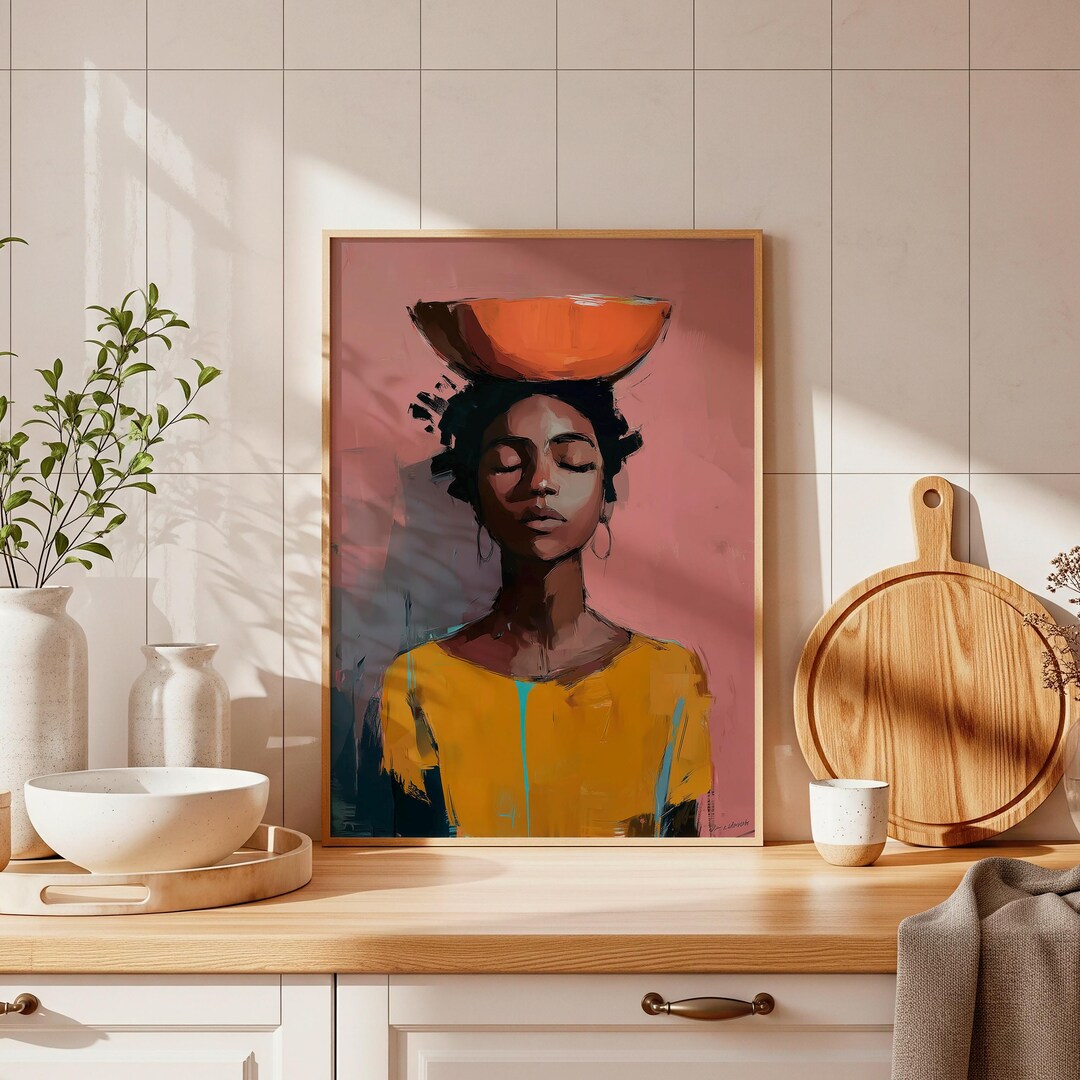 Black Woman Wall Art - Afrocentric Poster, African American Art Print ...