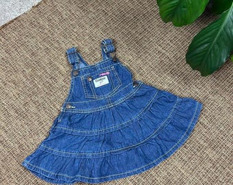 1045 Oshkosh B’gosh Denim Tiered Dungarees Dress 12 months
