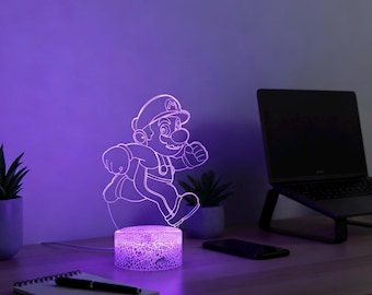 Luminária Noturna LED Super Mario – Lâmpada de Mesa para Jogos