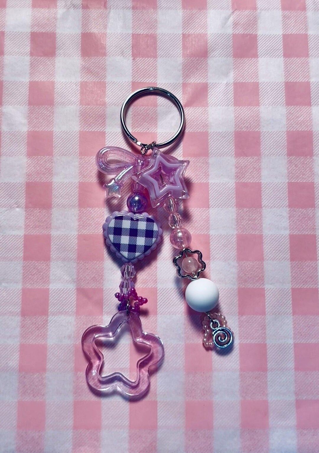 Purple Keyring Purple Keychain - Etsy