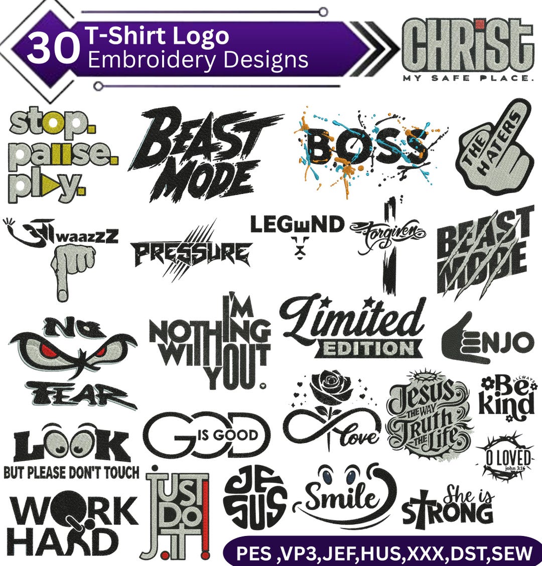 Shirt Emblems T-shirt Logo Embroidery Designs, Machine Embroidery File (digital ...