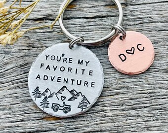 You're My Favorite Adventure Keychain, Anniversary Gifts for Him, Anniversary Key Ring, Relationship Keychain, ATV Keychain, 4x4 Keyring