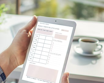 Weekly Reflection Planner PDF | Weekly Review Reset Worksheet | Productivity Self Reflection Printable