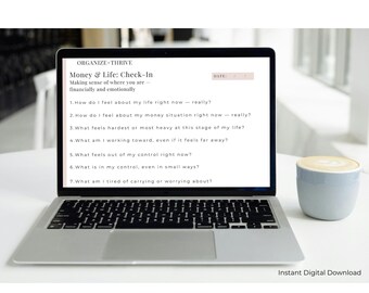 Money & Life Check-In | Self Reflection Worksheet | Emotional Wellness Tool | Life Reset Printable | Digital Download