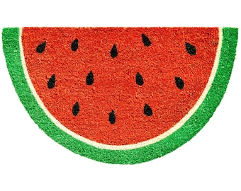 Felpudo con forma de rebanada de sandía, felpudo de frutas, felpudo de verano, felpudo de verano, felpudo colorido para exteriores, felpudo hecho a mano