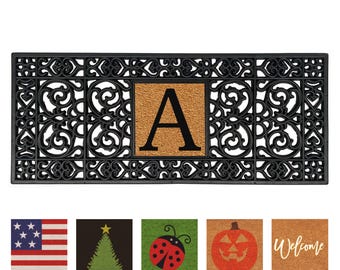 Interchangeable Monogram Doormat, Personalized Doormat, Rubber Doormat, Heavy Duty Mat, Custom Doormat, Housewarming Gift, Gift for Mom, Mat