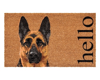 Felpudo de pastor alemán, amantes de los perros, amantes de las mascotas, felpudo para perros, raza de perro, decoración de porche, decoración de entrada,