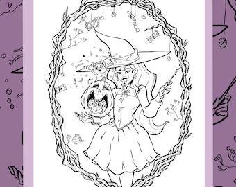 Candy Witch - Printable Colouring Page