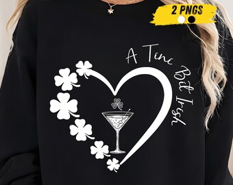 A Tiny Bit Irish Patricks Day Funny Irish Drinking PNG | A Tini Bit Irish PNG, St Patricks Day Shirt Design, Cute Shamrock Party Graphic