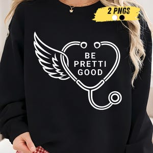 Be Pretty Good PNG / regalo de enfermera PNG, homenaje a enfermera de UCI, cita de bondad, protesta por los derechos humanos vintage, tipografía retro instantánea dl 300DPI