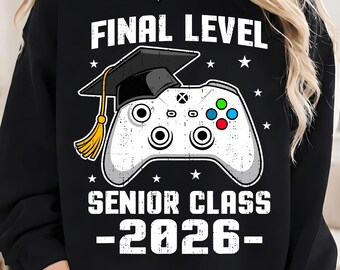 Senior 2026 Video Game Gamer PNG, Class of 2026 Graduation Grad PNG | Gamer Graduation PNG Senior 2026 Controller Design Download File Png
