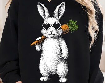 Bunny Face with Sunglasses PNG, Happy Easter Day Bunny Rabbit Men Boys, Cute Easter Bunny Shirt Design, Digital PNG Download, Sublimation