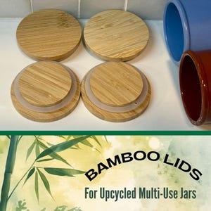 Bamboo Lid for La Fermiere Yogurt Jars, Upcycled Crock Pot Cover